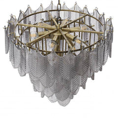 Verbier Modern Glass Chandelier [S/L] - [Brass]