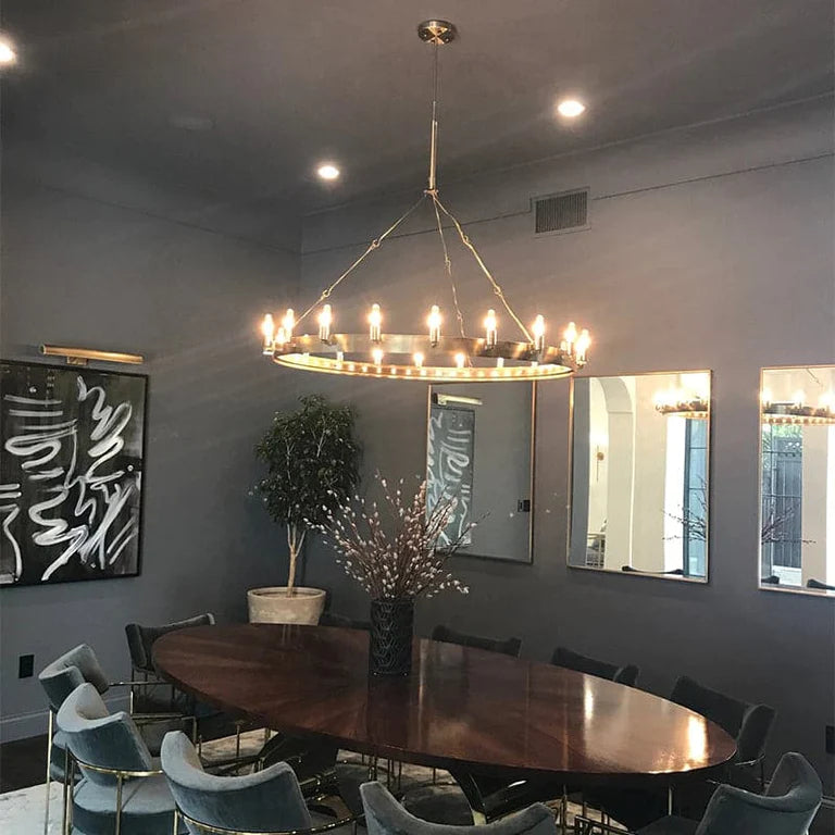 Vintage Filament Rectangular Chandelier For Living Room Dining Room