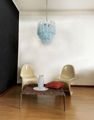 Vintage Murano Blue Glass Petals Chandelier 21.3"