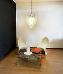 Vintage Murano Blue Glass Petals Chandelier 21.3"