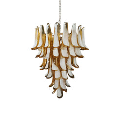 Vintage Murano Caramel Glass Petals Chandelier 31.5"