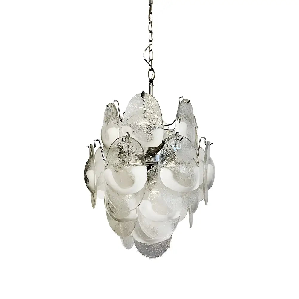 Vintage Murano Lattimo Glass White Chandelier