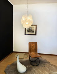 Vintage Murano Lattimo Glass White Chandelier