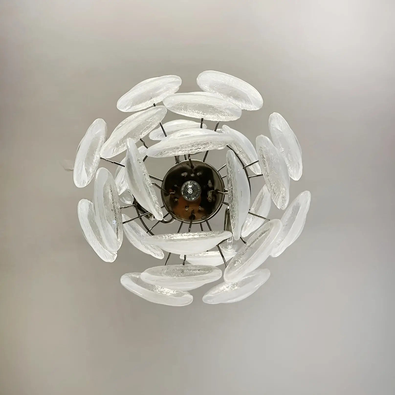 Vintage Murano Lattimo Glass White Chandelier