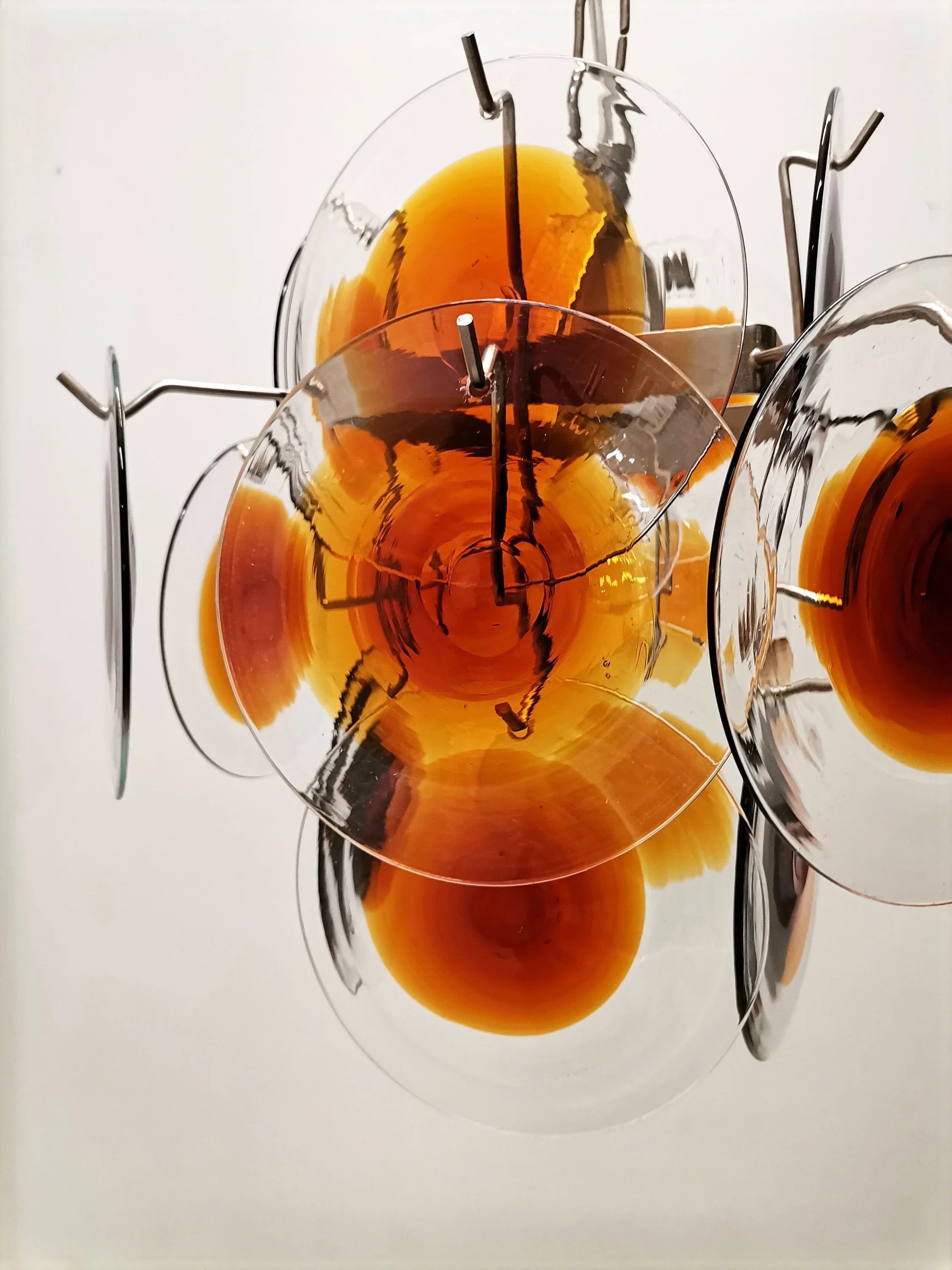 Vintage Murano Orange Brown Chandelier
