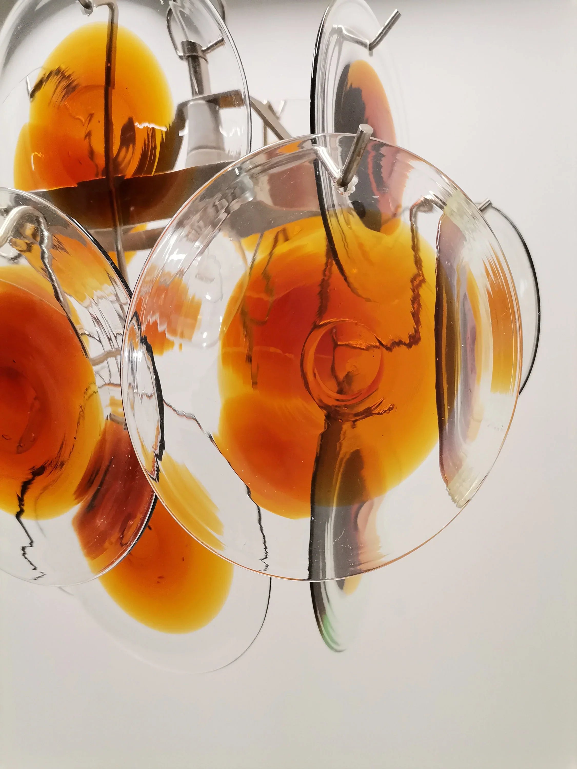 Vintage Murano Orange Brown Chandelier