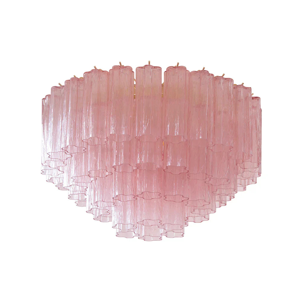 Vintage Murano Pink Glass Ceiling Light 25.6"