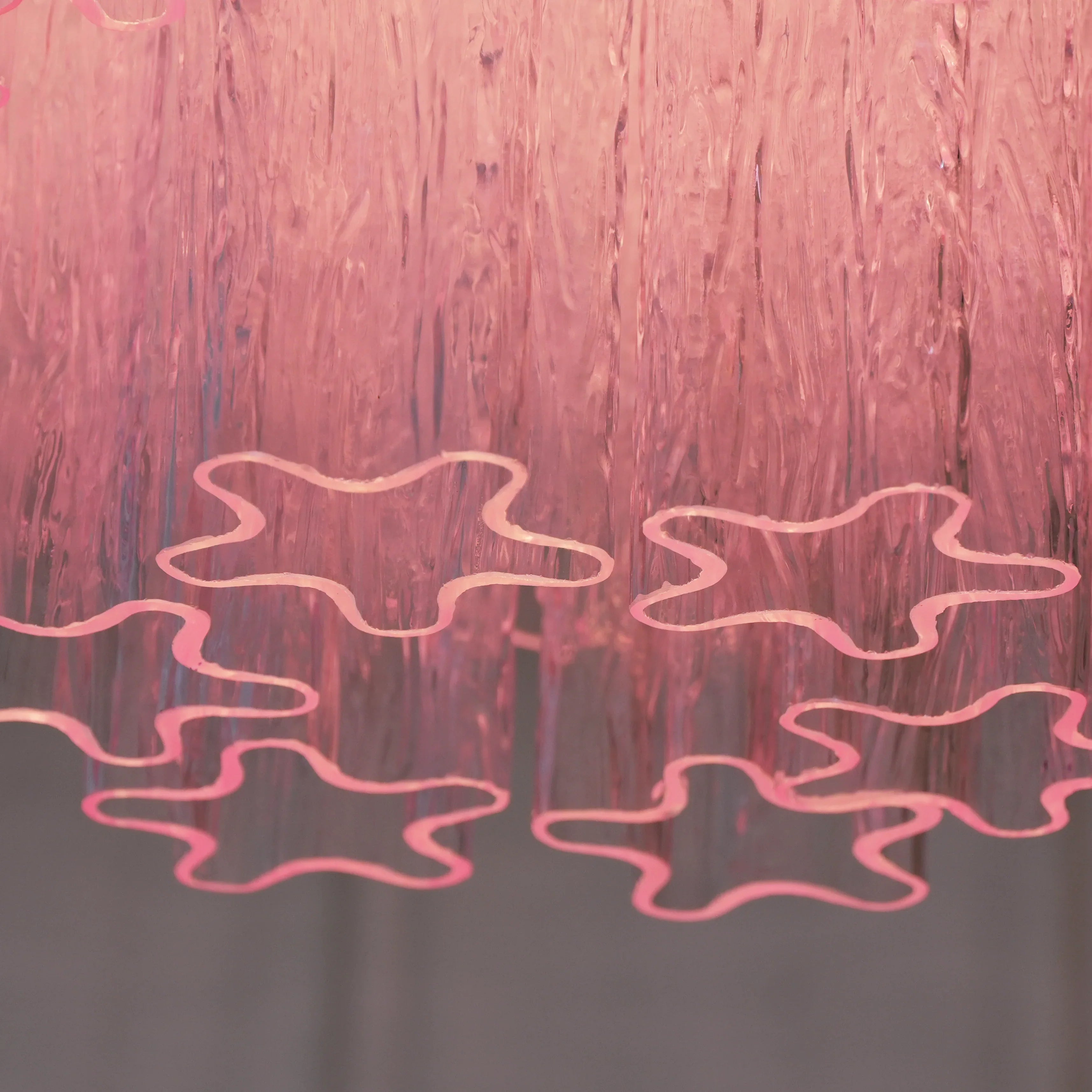 Vintage Murano Pink Glass Ceiling Light 25.6"