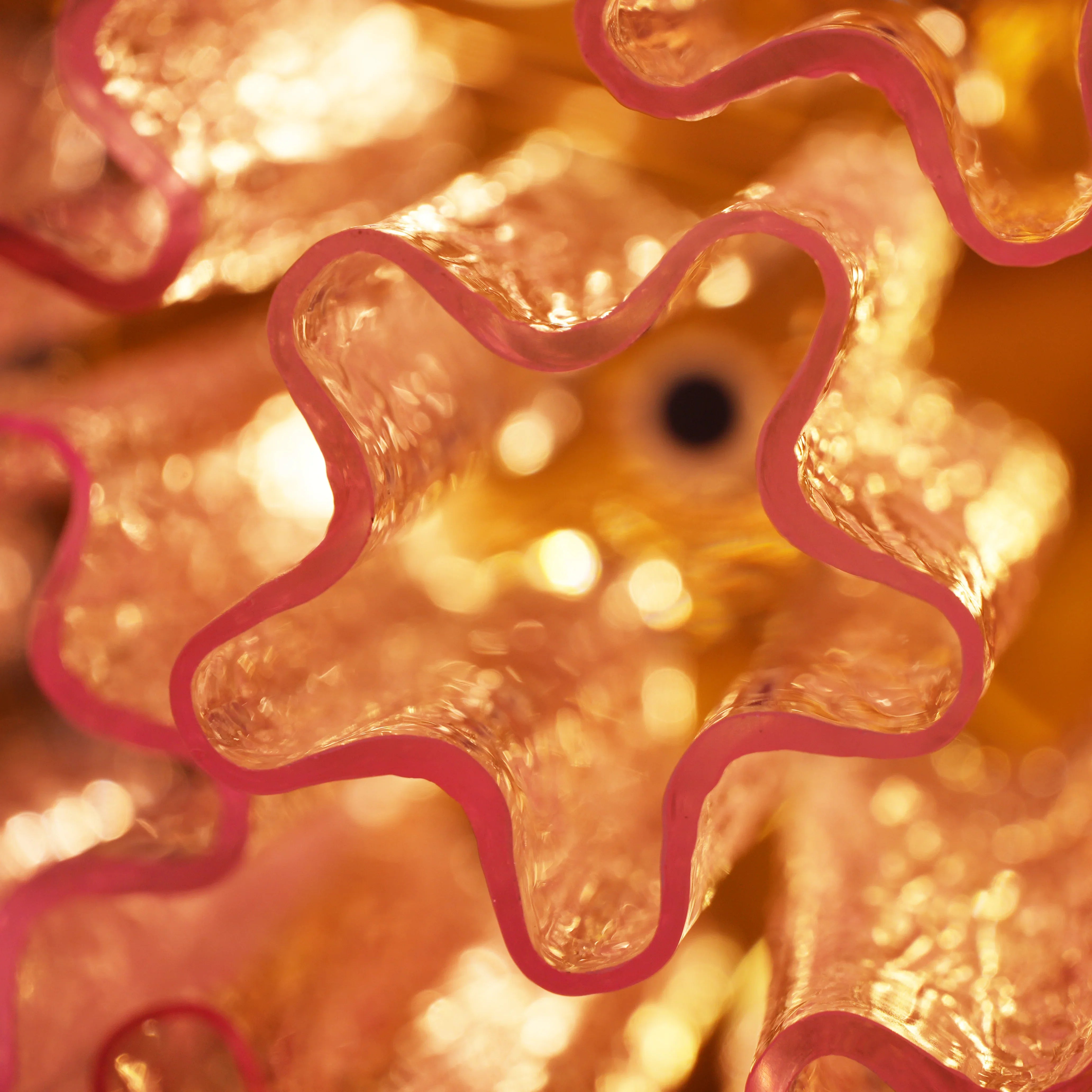 Vintage Murano Pink Glass Ceiling Light 25.6"