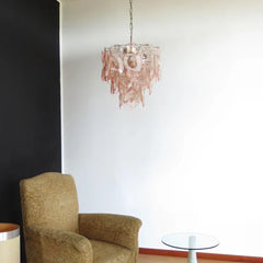 Vintage Murano Pink Glasses Chandelier