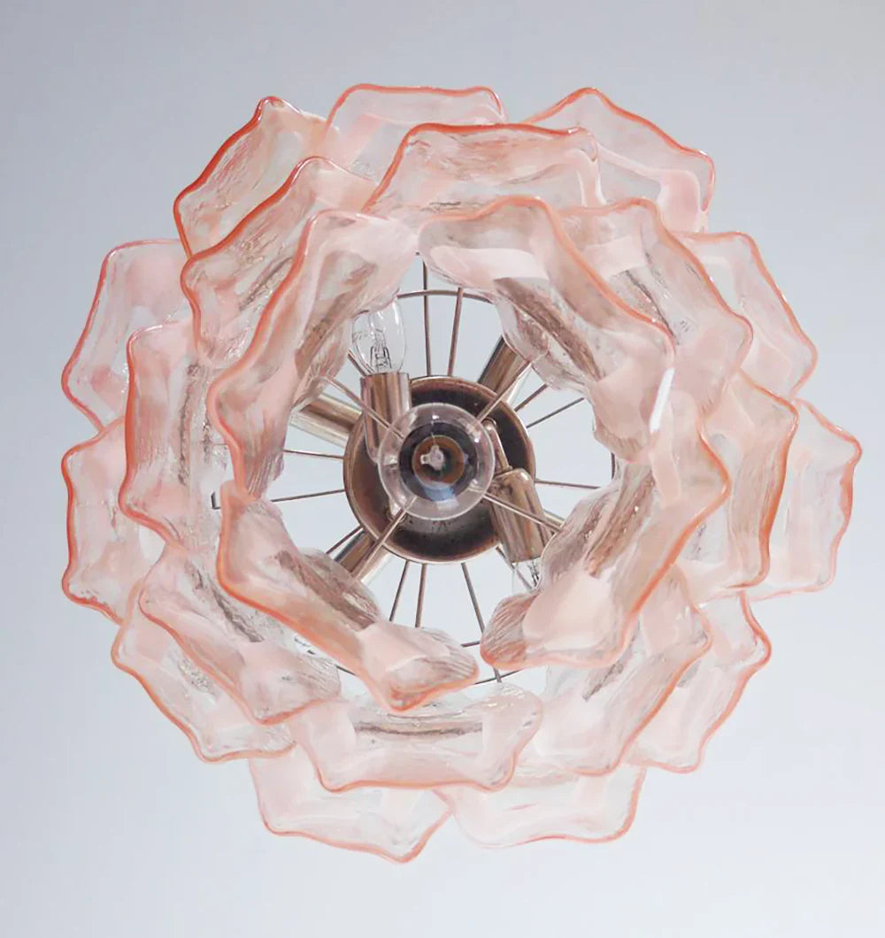 Vintage Murano Pink Glasses Chandelier