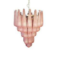 Vintage Murano Pink Petals Drop Glass Chandelier