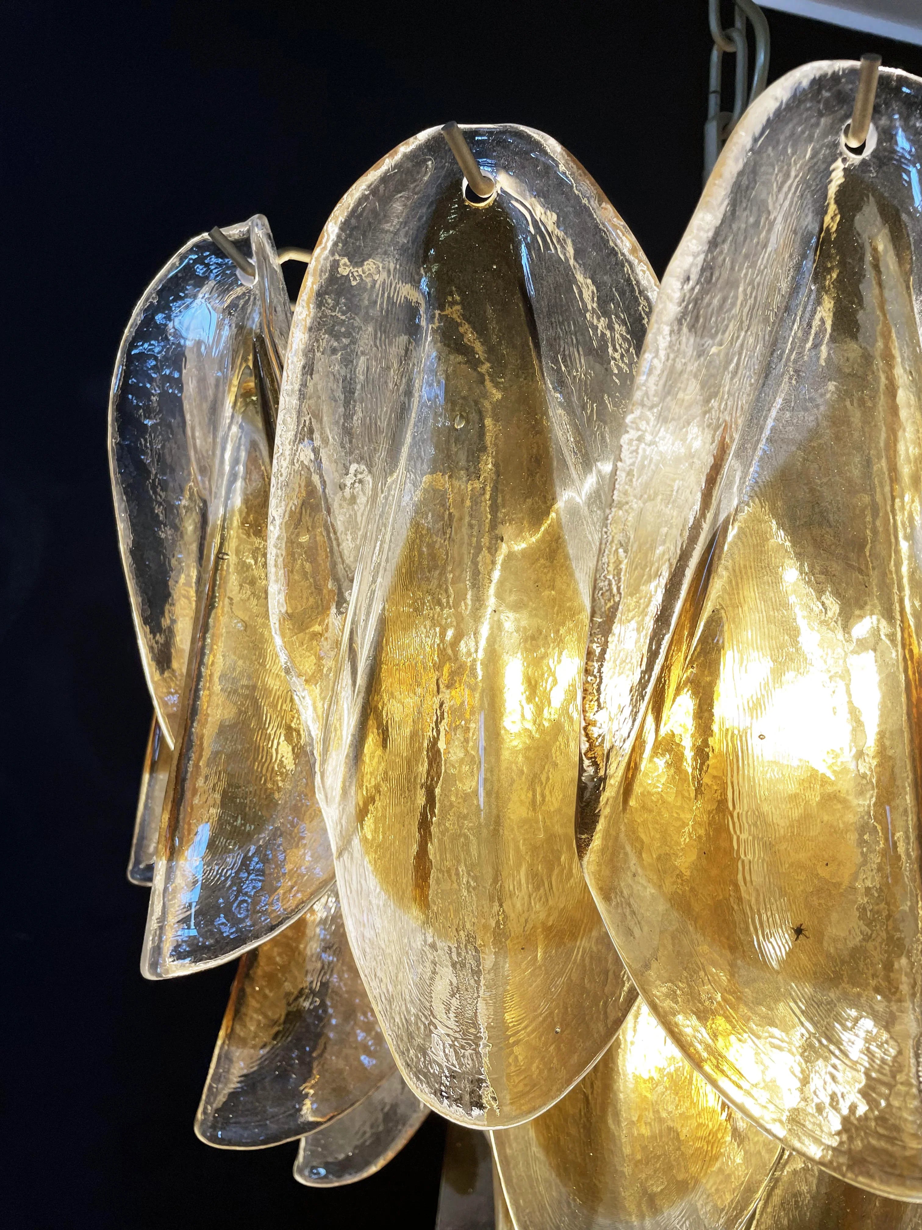 Vintage Murano Swallows Amber Glass Chandelier 21.6"