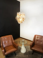 Vintage Murano Transparent Amber Chandelier 17.7"