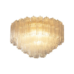 Vintage Murano Transparent Glass Ceiling Light 25.6"