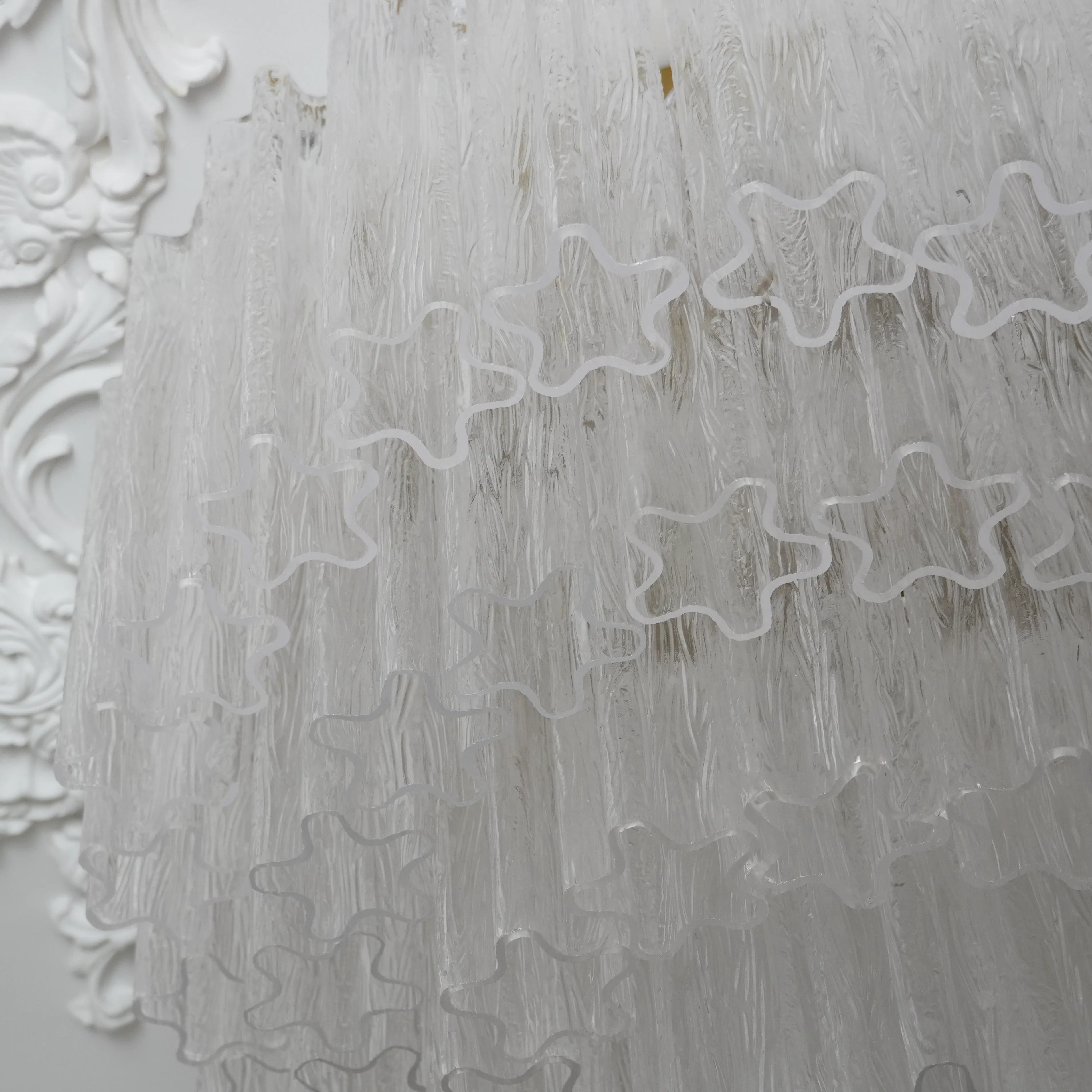 Vintage Murano Transparent Glass Ceiling Light 25.6"