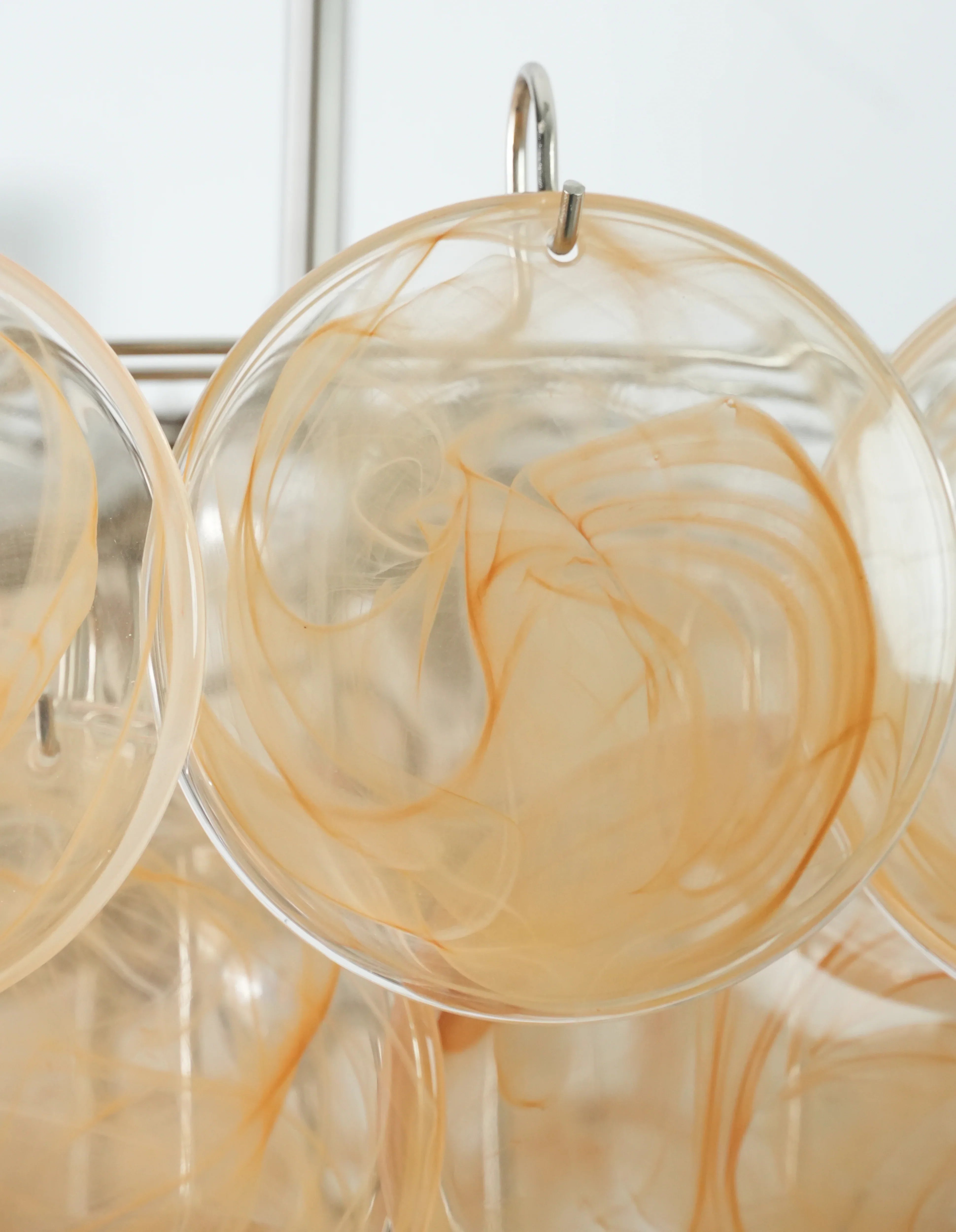 Elegant Gold Murano Iridescent Disc Chandelier 27.6"