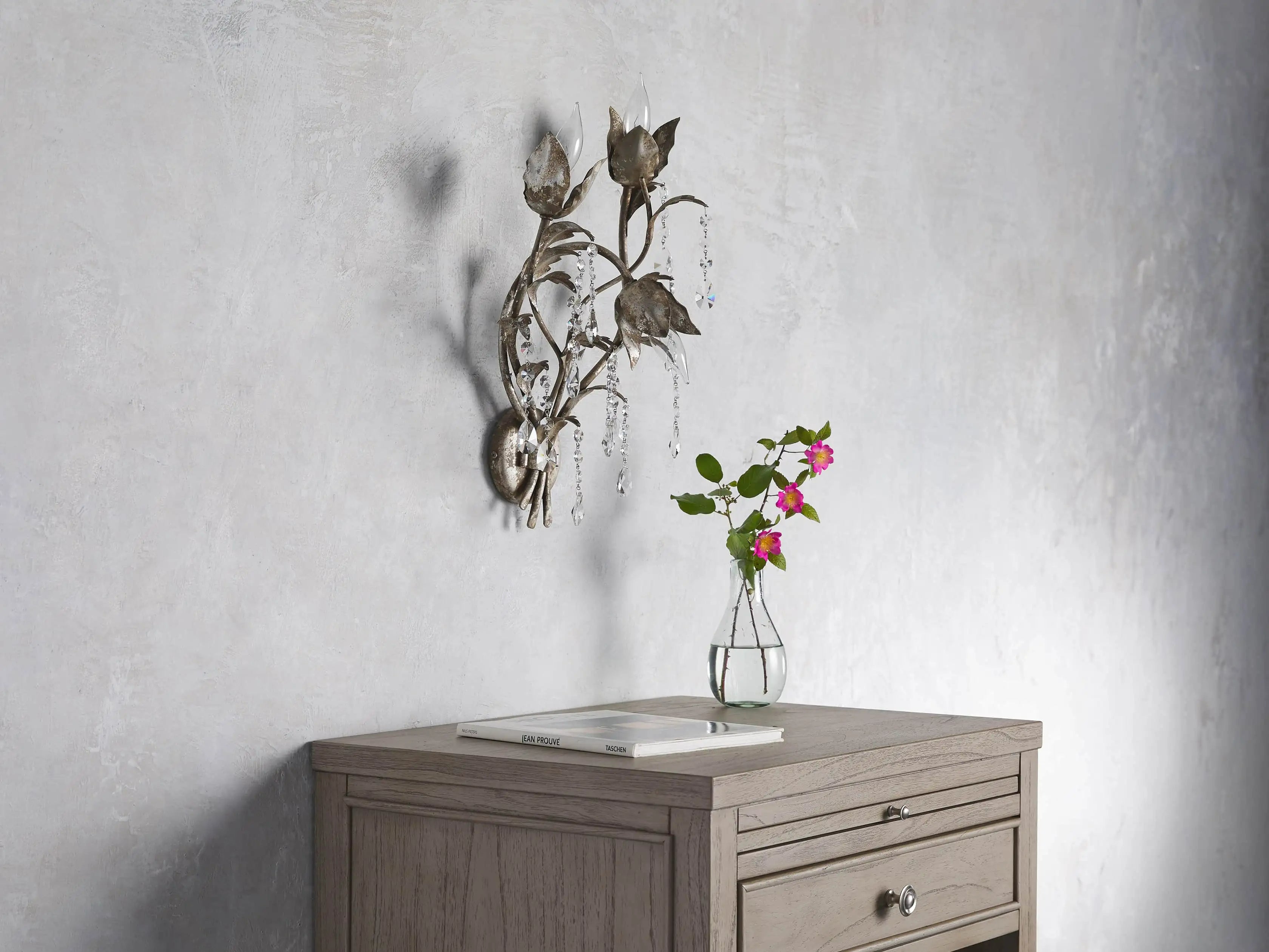 Gothic Viticcio 3-Light Wall Sconce - Silver