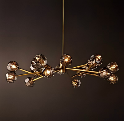 Boule De Cristal Smoke Glass Round Chandelier 48"