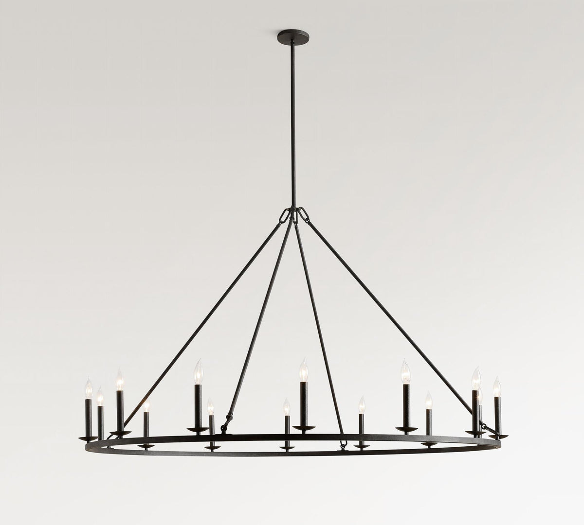 Remington Iron Round Chandelier 60"D