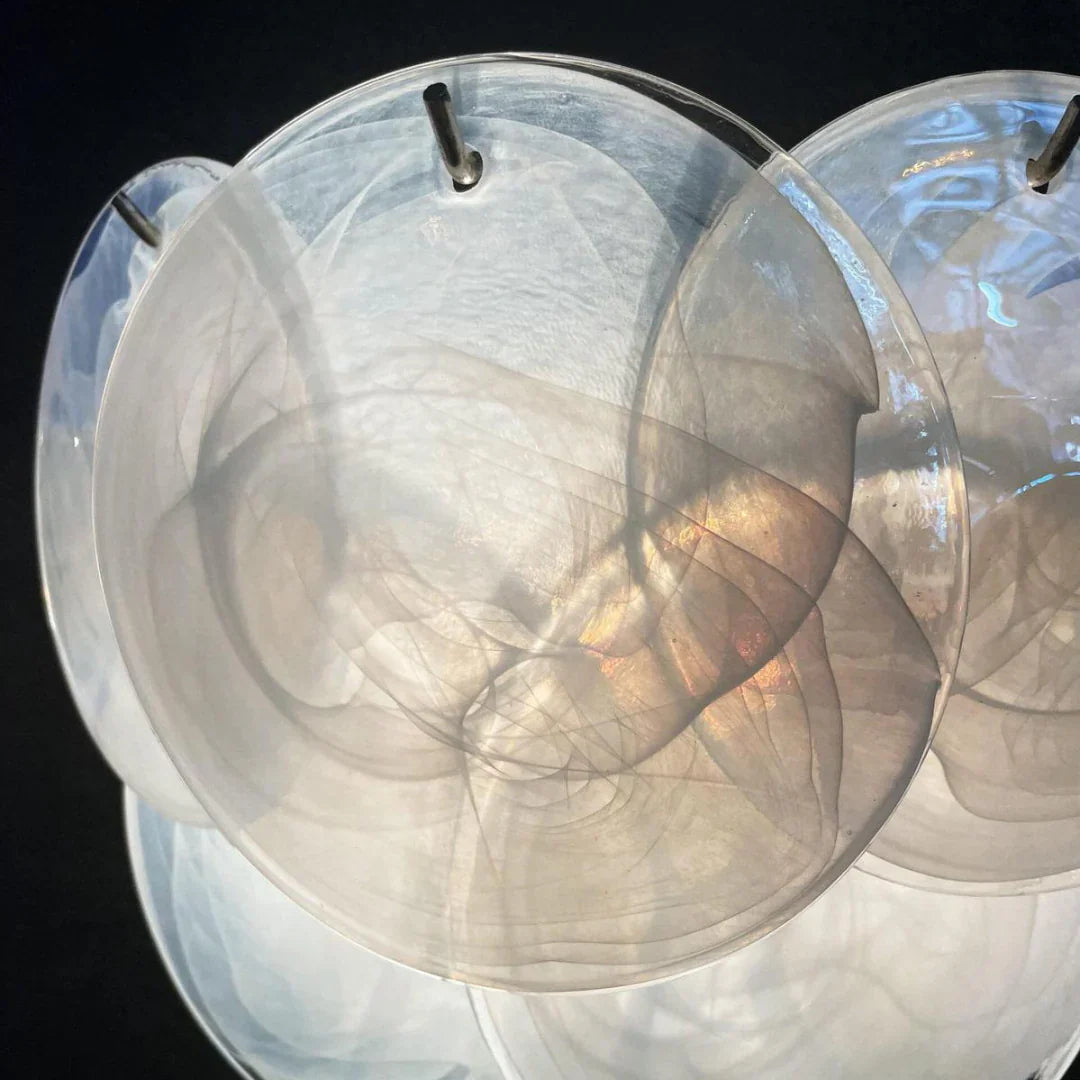 White Murano Disc Glass Wall Sconce 13.4"