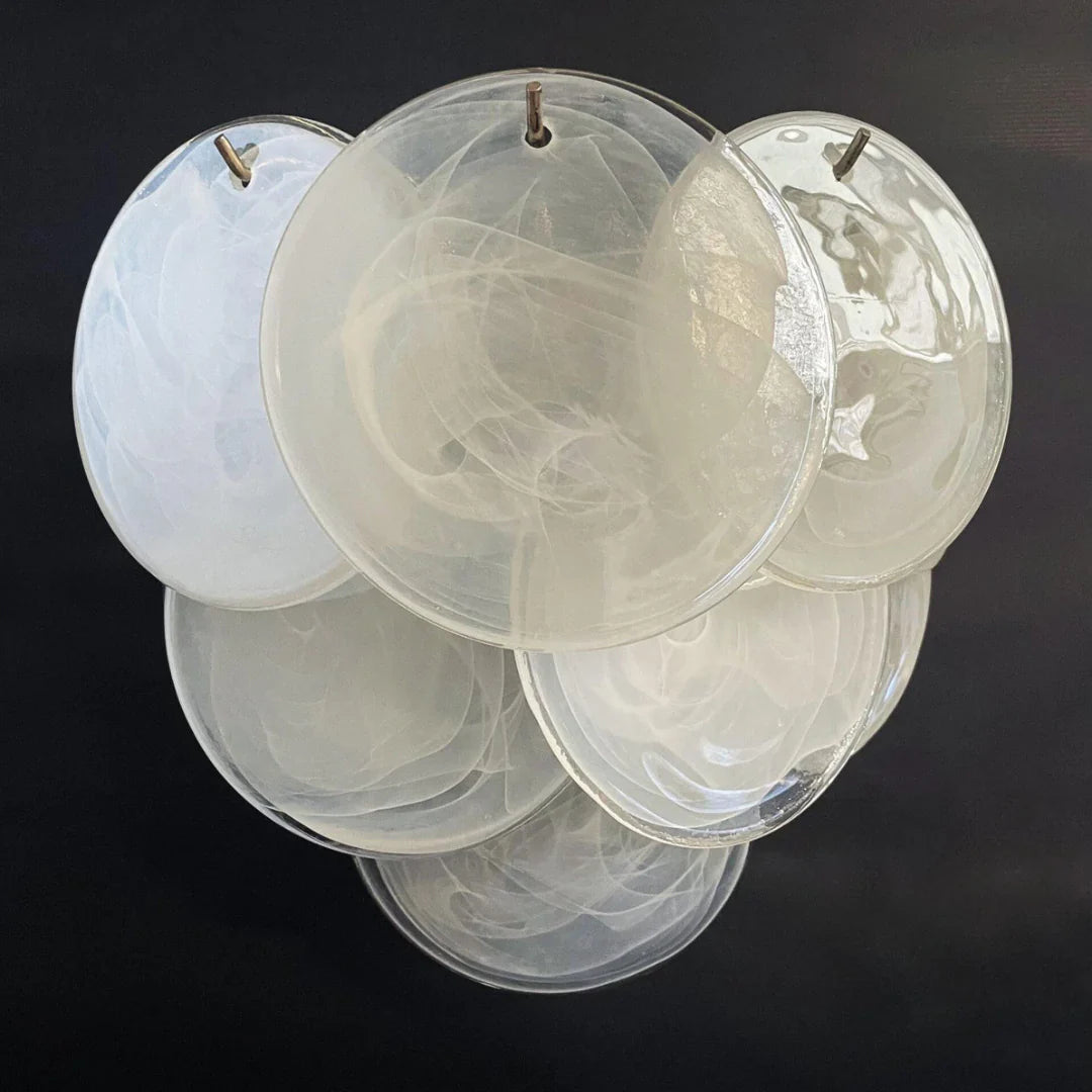 White Murano Disc Glass Wall Sconce 13.4"