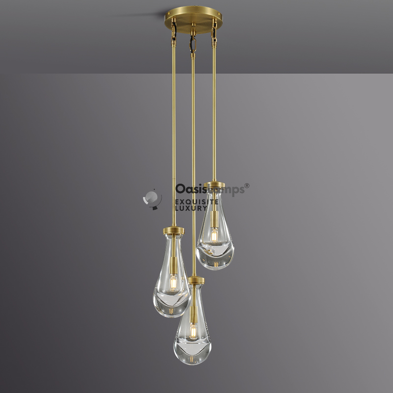 Raindrop Round Chandelier 3 LIGHTS D 8"