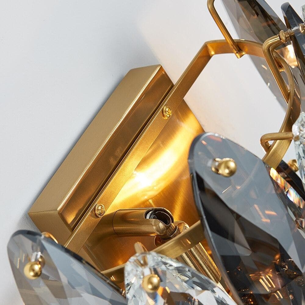 Multi sided Hand Crystal Wall Sconce