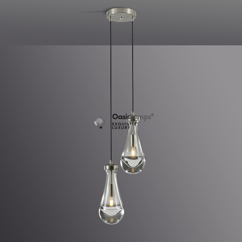 Raindrop Round Chandelier 2 LIGHTS D 5"