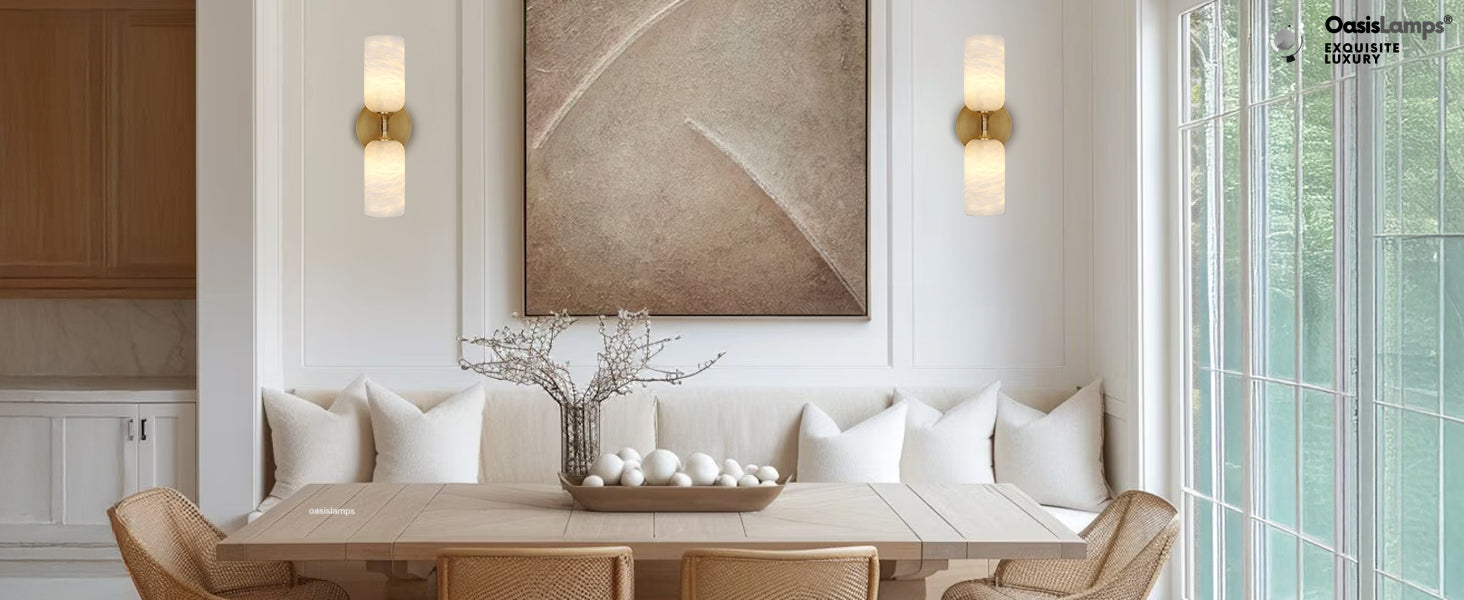 Axis Alabaster Wall Sconce 13.9"#color_brass