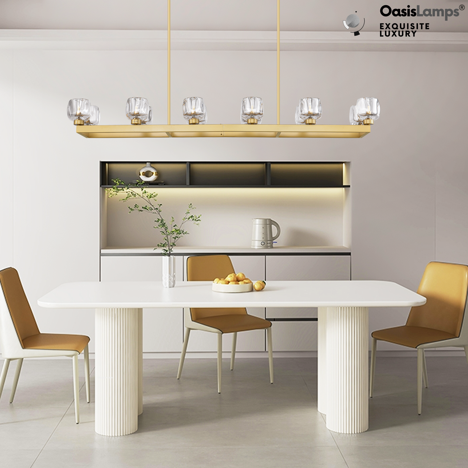 Vellum Rectangular Chandelier 59" 68"L#color_Brass,size_59"-Rectangular