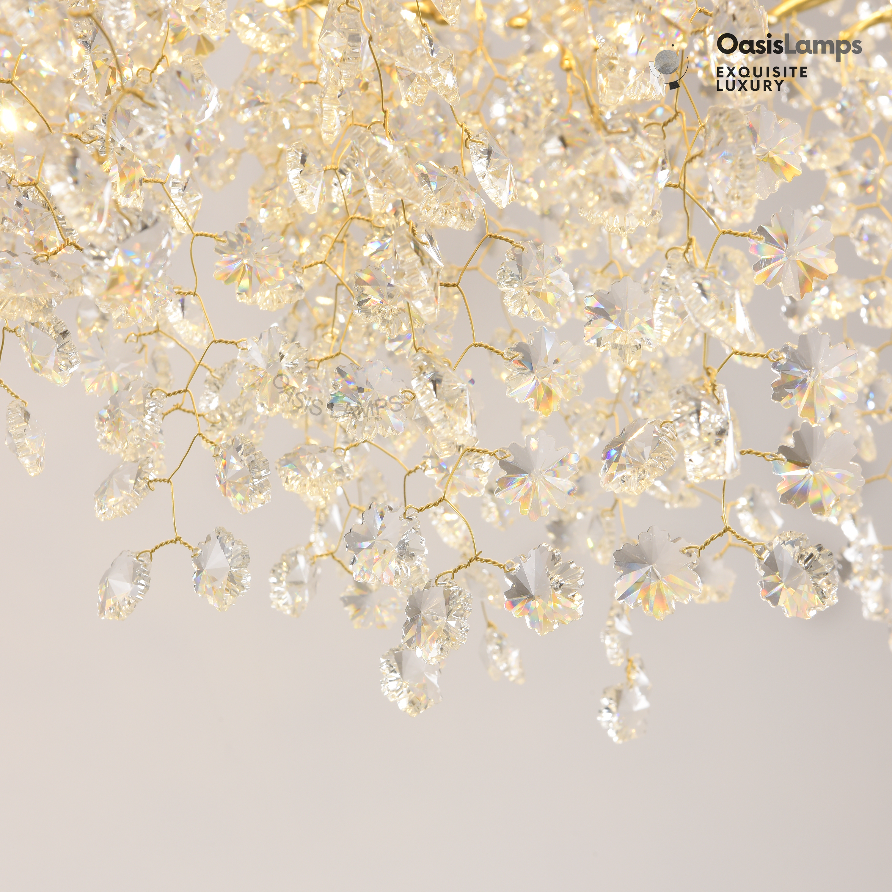 Lustre Branches Crystal Round Chandelier for All Rooms 30" 40"#Color_Brass