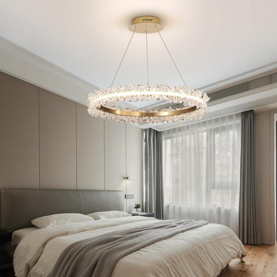 Ring Crystal Golden Round Chandelier