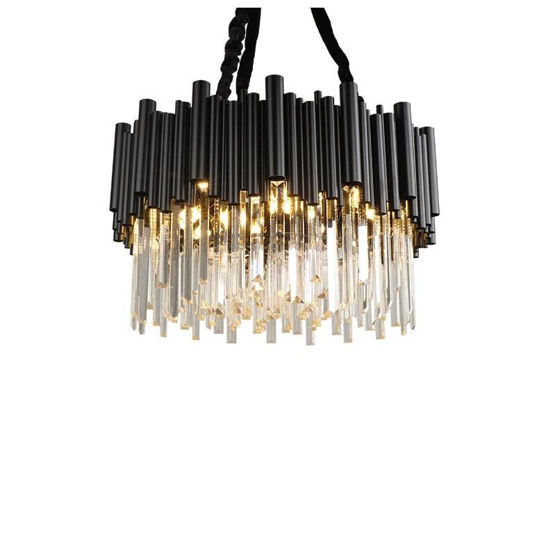 Natasha Modern Classic Black Round Crystal Chandelier 24"/ 32"
