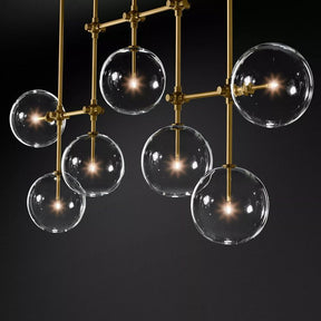 Globe Glass Modern Linear Chandelier  59"W