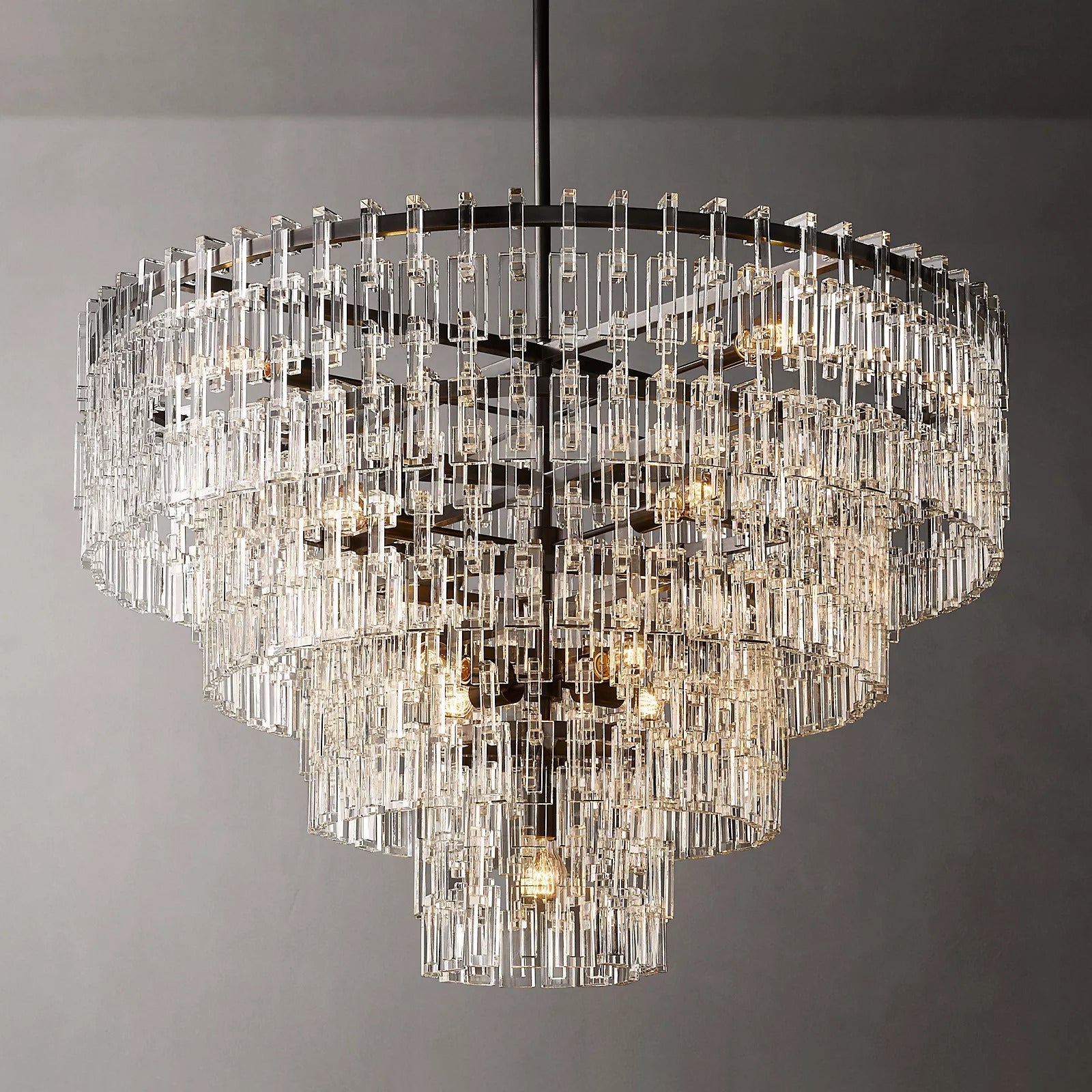 Marignac Crystal Chain  Multi-Tier Round Chandelier 36" 48" 60"