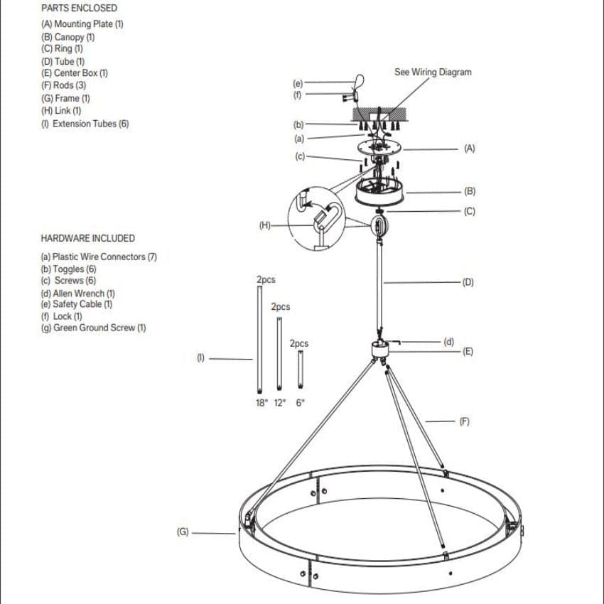 Vouvry Round Chandelier 48"