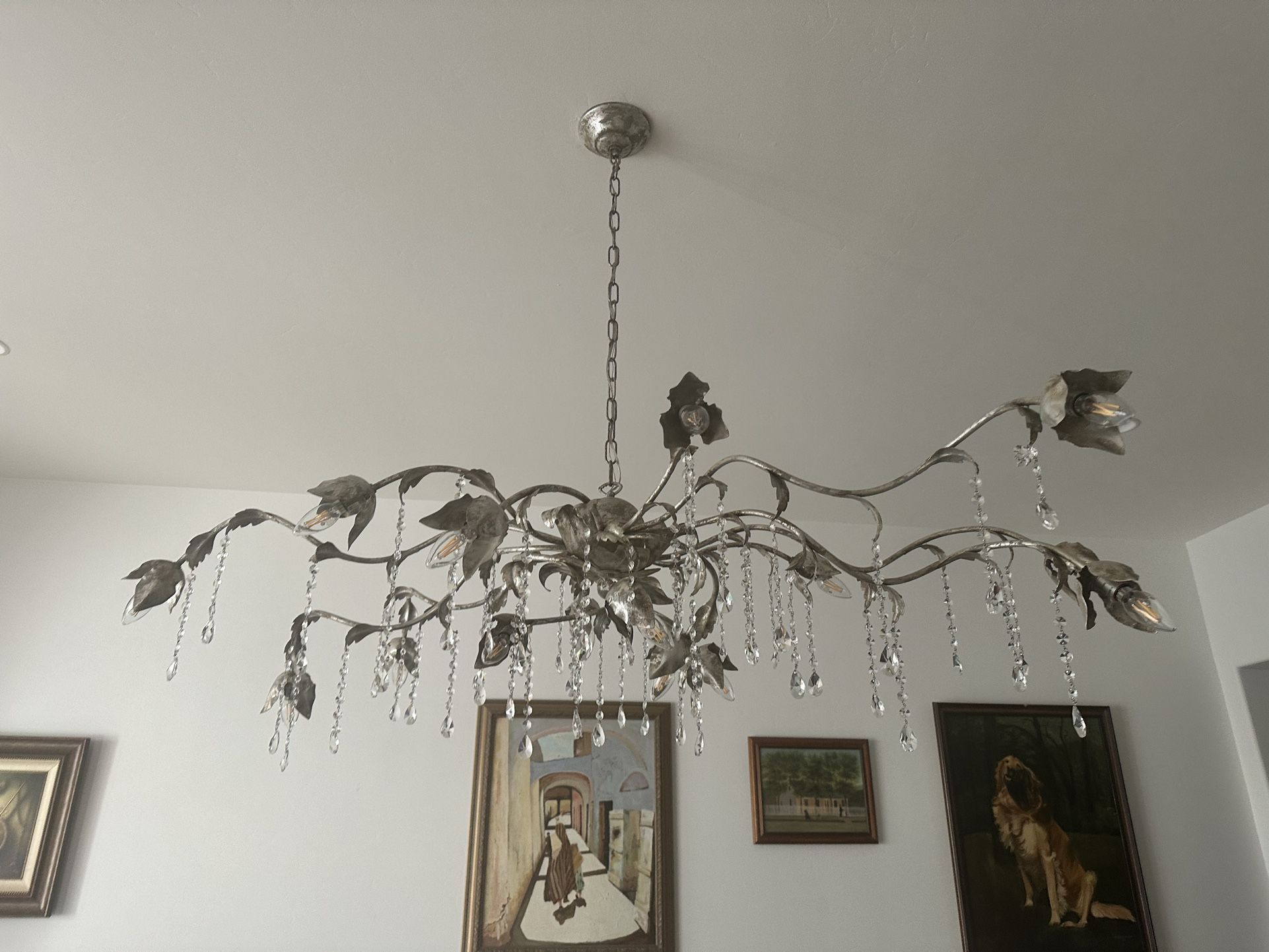 Gothic Viticcio Rectangular Chandelier 61" 71'' - Silver