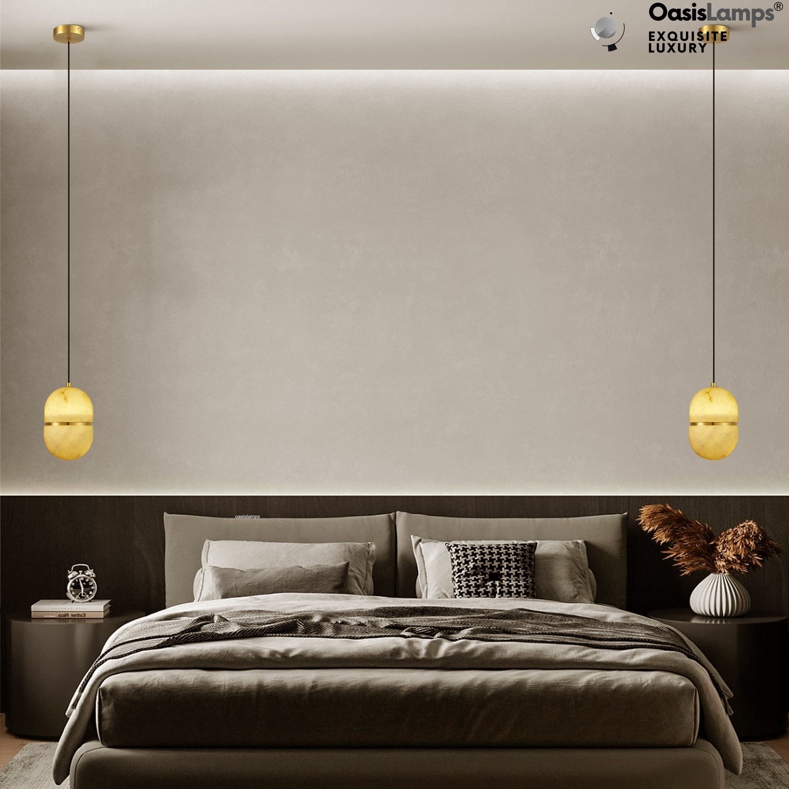 Hecate Alabaster Modern Pendant 5.5''D