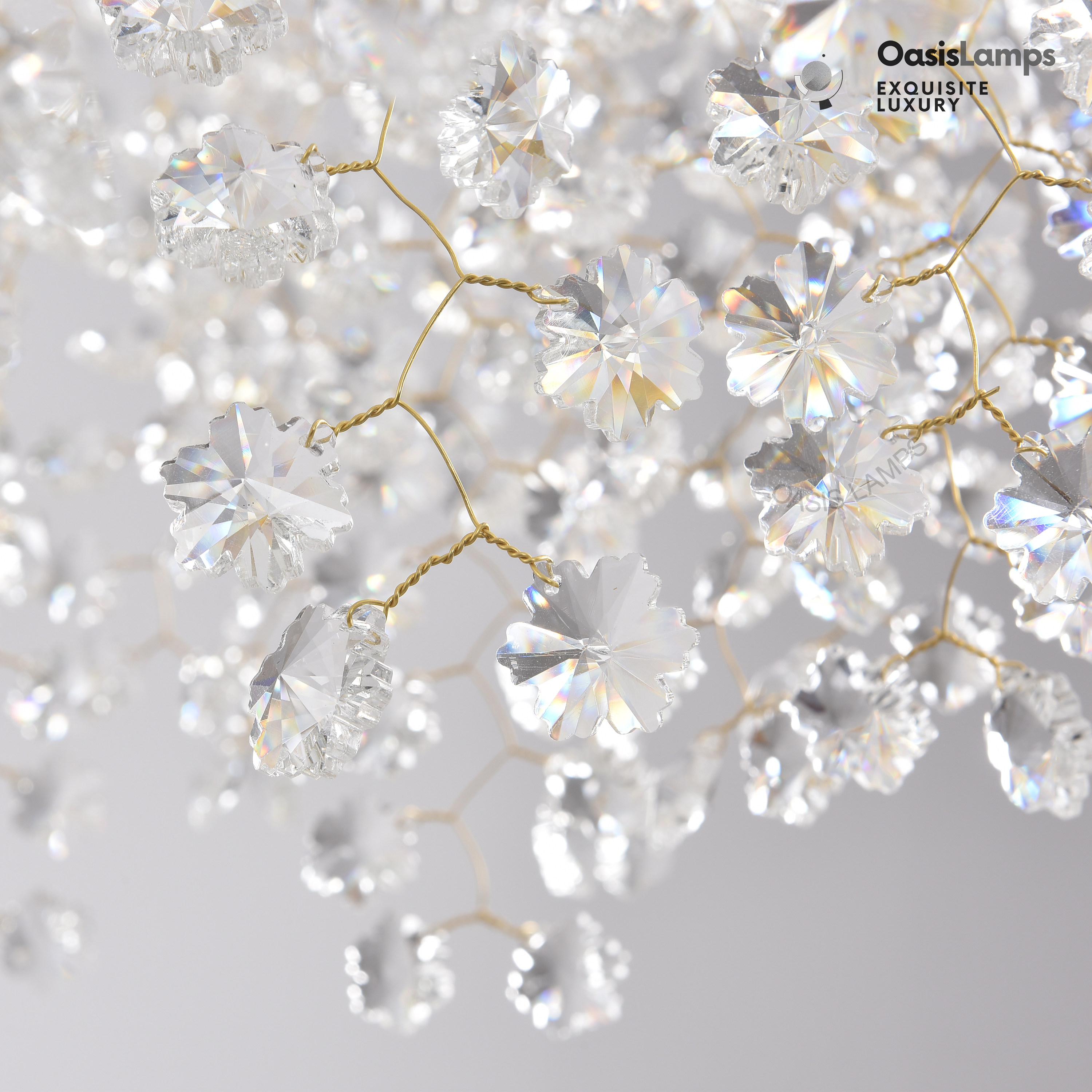 Lustre Branches Crystal Rectangular Chandelier 55"L#Color_Brass