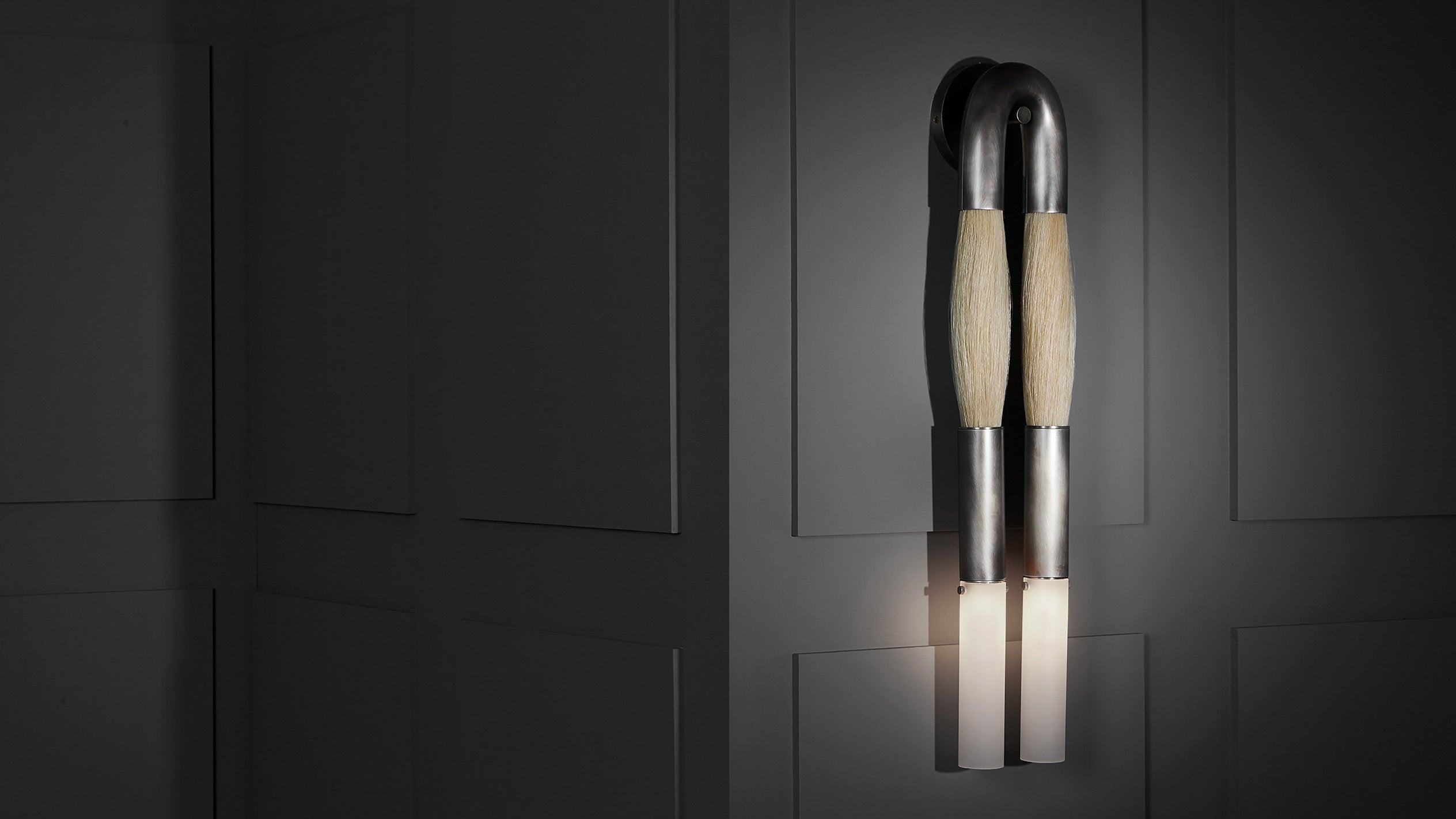 Horsehair Solid Brass Wall Sconce 30''H