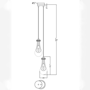 Raindrop Round Chandelier 2 LIGHTS D 5"