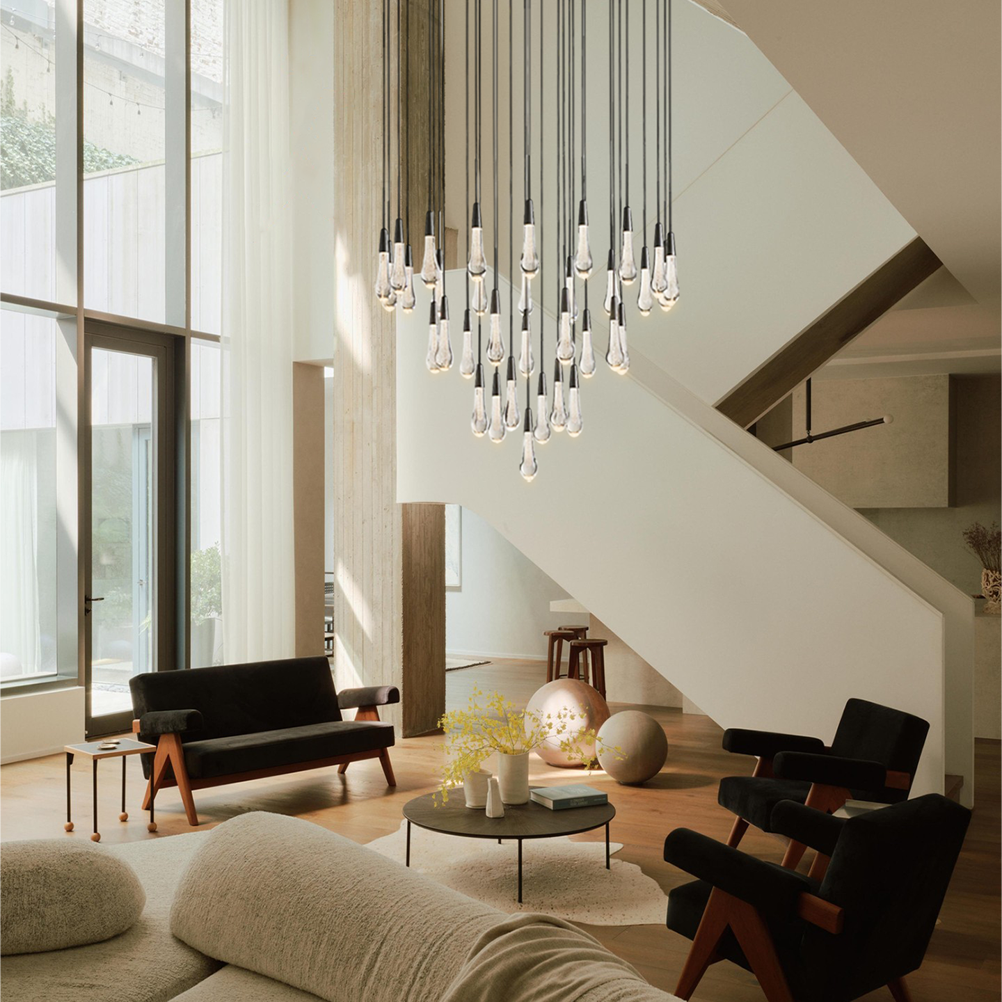 Elara Solitaires Round Crystal Chandelier 17'' 24'' 36'' 40'' 58''D#color_bronze,size_36"-34 lights