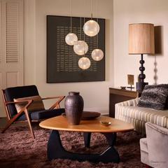 Casen Ablown Crackle Glass Globe Round Chandelier 20" 28" 34" 43"D