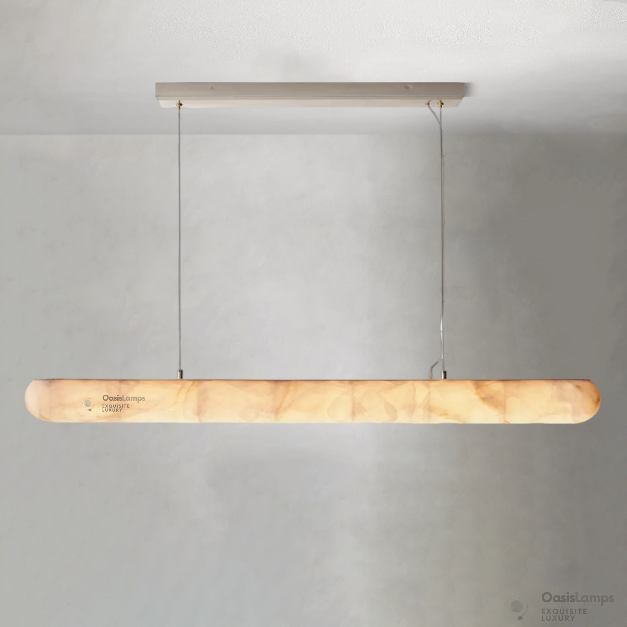 Alabaster Lisse Linear Chandelier 60" 80"L