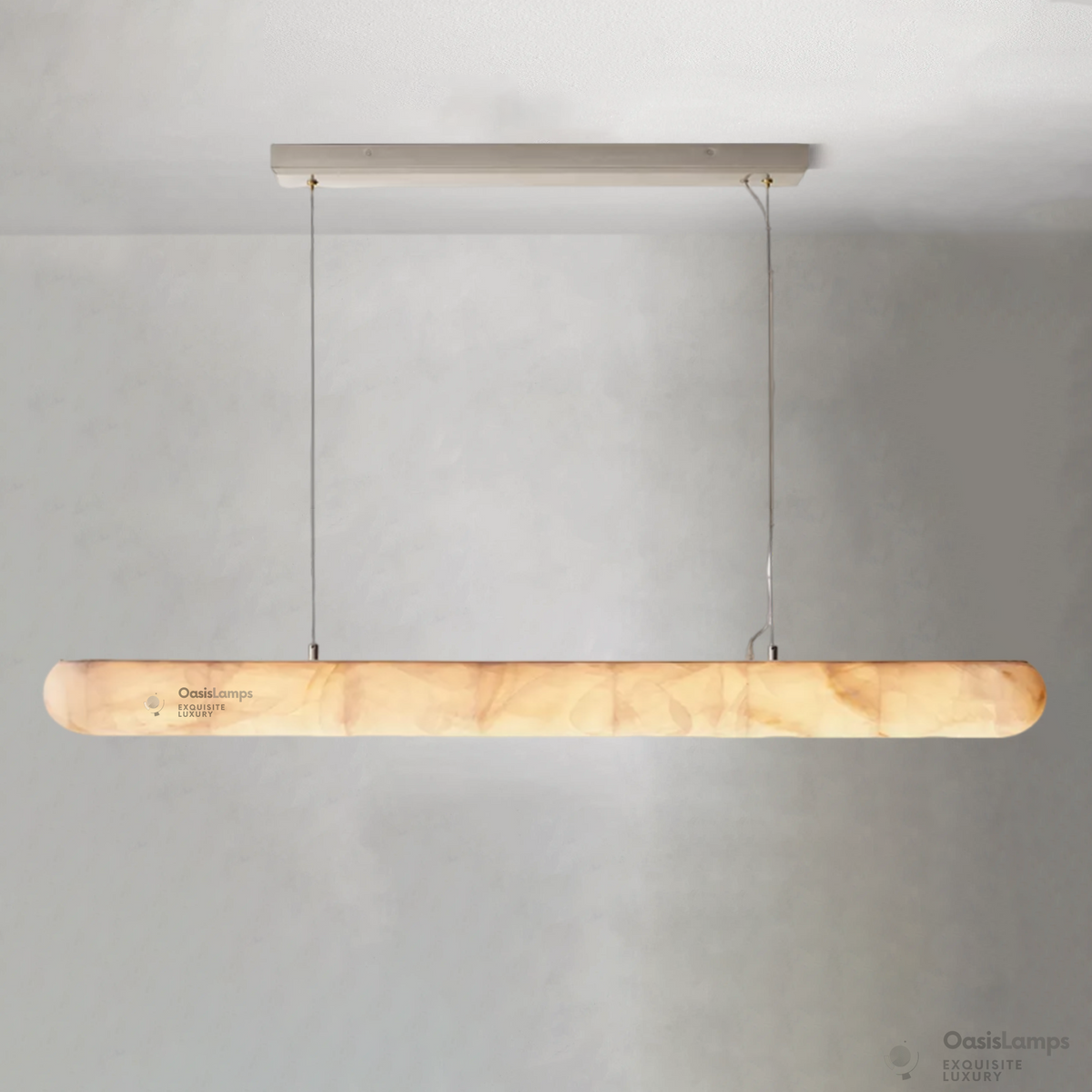 Alabaster Lisse Linear Chandelier 60" 80"L