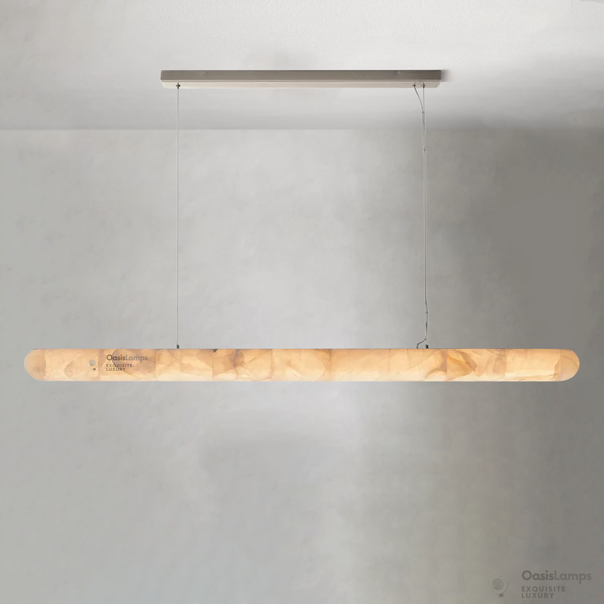 Alabaster Lisse Linear Chandelier 60" 80"L