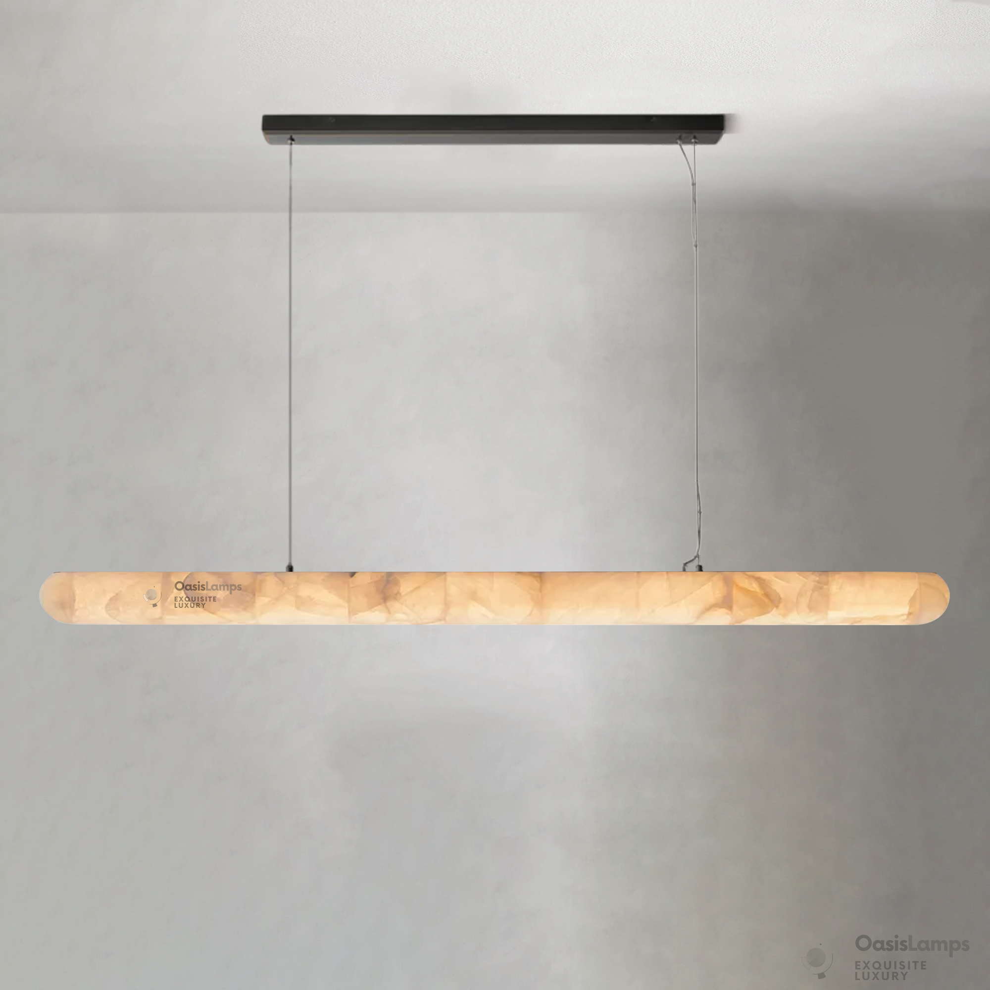 Alabaster Lisse Linear Chandelier 60" 80"L
