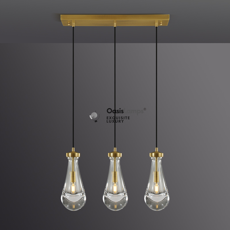 Raindrop Linear Chandelier 3 LIGHTS L 22"