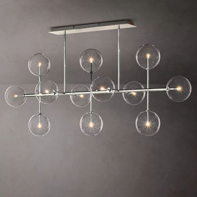 Globe Glass Modern Linear Chandelier 72"W